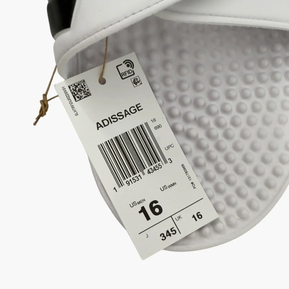 Adidas White Adissage Flip Flop‎ Slides Sandals Mens Size 16
